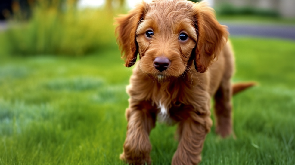 Cute Irish Setter Poodle Mix Pup
