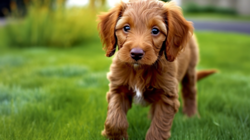 Cute Irish Setter Poodle Mix Pup
